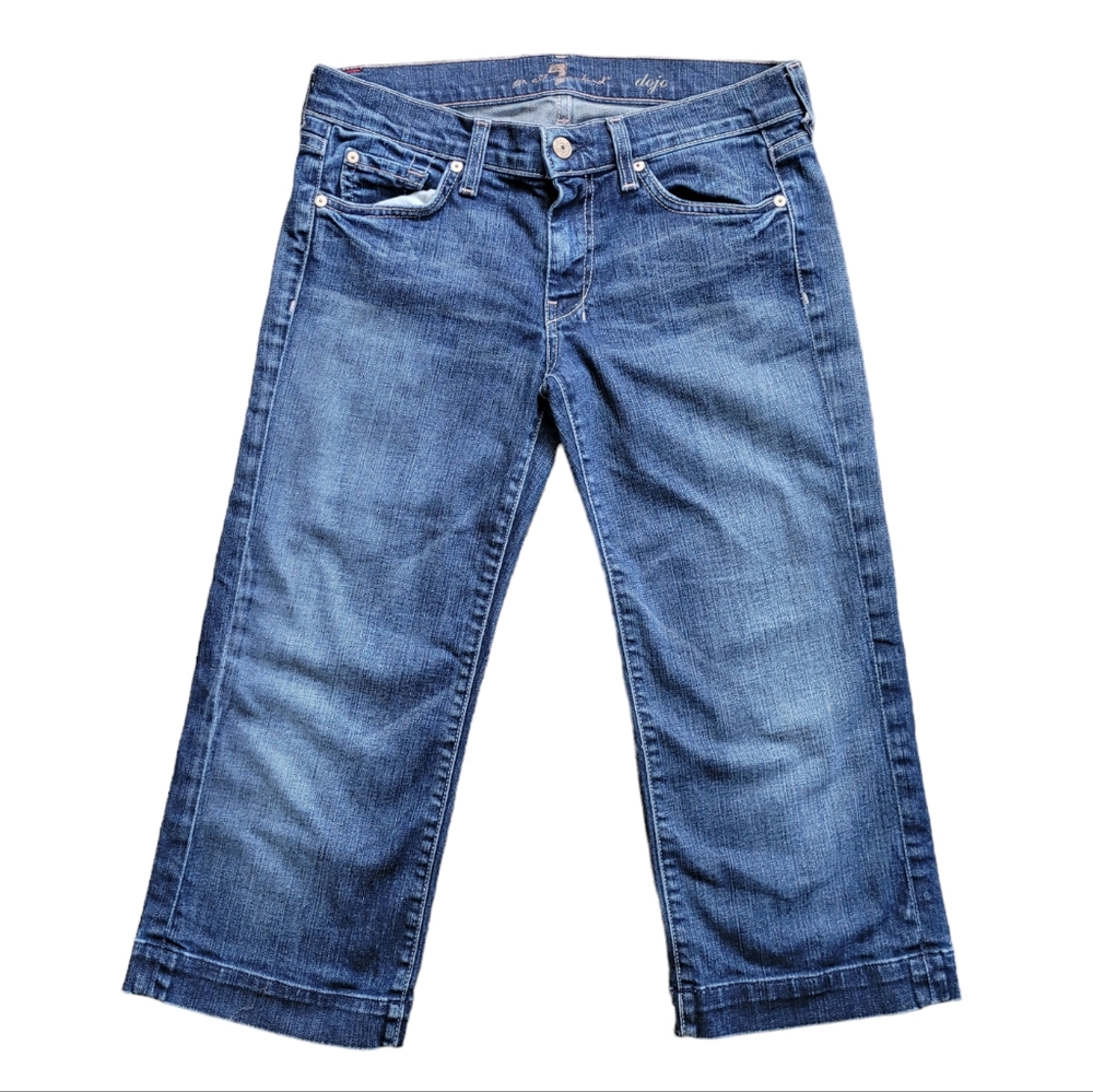 7FAM Dojo Cropped Denim Jeans Blue Women's 28